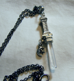 Natural Quartz Crystal Tower Dagger Pendant