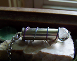 Swarovski Crystal Faceted Rainbow Disco Ball Silver Bullet Necklace