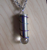 Swarovski Crystal Faceted Rainbow Disco Ball Silver Bullet Necklace