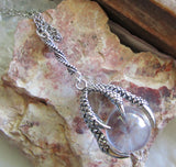 Natural Clear Quartz Crystal Ball Dragon's Claw Pendant Necklace