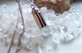 Dumortierite Natural Quartz Crystal Silver Bullet Jewelry Pendant