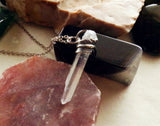 Opal Aura Quartz Celestite Feather Wrapped Pendant Necklace