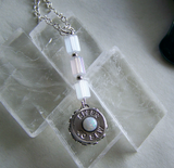 Natural Opal Gemstone Silver Bullet Necklace