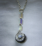 Natural Opal Gemstone Silver Bullet Necklace