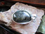 Galaxite Natural Stone Micro Labradorite Crystal Pendant Necklace