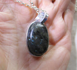 Galaxite Natural Stone Micro Labradorite Crystal Pendant Necklace