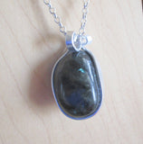 Galaxite Natural Stone Micro Labradorite Crystal Pendant Necklace