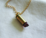 Natural Dark Red Garnet Raw Gemstone Bullet Jewelry Pendant