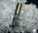 Gemstone Glass Vial Silver Bullet Jewelry Pendant