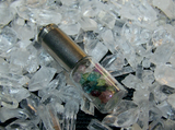 Gemstone Glass Vial Silver Bullet Jewelry Pendant