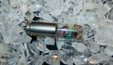 Gemstone Glass Vial Silver Bullet Jewelry Pendant