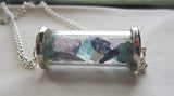 Apatite Kunzite Iolite Gemstones Glass Cylinder Necklace