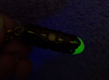 Glow in the Dark Brass Filigree Bullet Jewelry Pendant