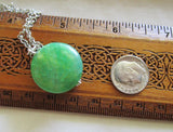 Green Dragon Vein Agate Gemstone Bead Pendant Necklace