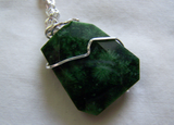 Green Fossil Coral Wire Wrapped Pendant