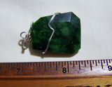 Green Fossil Coral Wire Wrapped Pendant