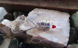 Silver Heart Natural Quartz Crystal Pendant Necklace