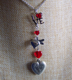 Hearts and Love Red and Silver Pendant