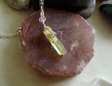 Yellow Beryl Heliodor Gemstone Raw Crystal Pendant Necklace