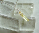 Yellow Beryl Heliodor Gemstone Raw Crystal Pendant Necklace