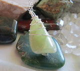 Green Heliodor Natural Beryl Gemstone Crystal Pendant Necklace