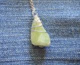 Green Heliodor Natural Beryl Gemstone Crystal Pendant Necklace