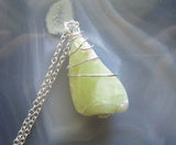 Green Heliodor Natural Beryl Gemstone Crystal Pendant Necklace