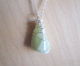 Green Heliodor Natural Beryl Gemstone Crystal Pendant Necklace