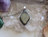 Natural Hematite Stone Wire Wrapped Pendant Necklace