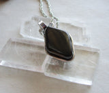 Natural Hematite Stone Wire Wrapped Pendant Necklace