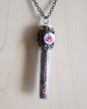 Rose and Lavender Herbal Bullet Jewelry Pendant Necklace