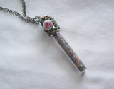 Rose and Lavender Herbal Bullet Jewelry Pendant Necklace