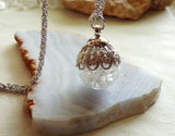 Herkimer Diamond Natural Gemstones Crystal Ball Pendant Necklace