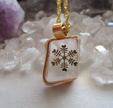 Iceland Spar Viking Sunstone Optical Calcite Crystal Snowflake Pendant Necklace