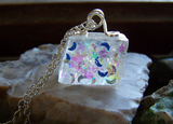 Natural Optical Calcite Iridescent Stars and Moons Celestial Jewelry Pendant