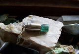 Indicolite Tourmaline Teal Gemstone Crystal Bullet Pendant