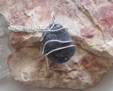 Indigo Iolite Wire Wrapped Natural Gemstone Crystal Pendant Necklace