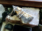 Ocean Jasper Natural Stone Wire Wrapped Pendant Necklace