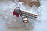 Silver Kaleidoscope Red Hearts Valentine Love Pendant