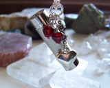 Silver Kaleidoscope Red Hearts Valentine Love Pendant