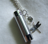 Keepsake Silver Cylinder Dragonfly Swarovski Crystal Pendant