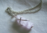 Natural Pink Kunzite Crystal Gemstone Pendant