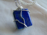 Blue Lapis Lazuli Natural Polished Gemstone Pendant Necklace