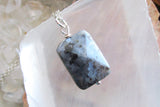 Larvikite Natural Gemstone Faceted Crystal Pendant Necklace