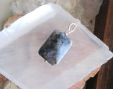 Larvikite Natural Gemstone Faceted Crystal Pendant Necklace