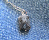 Larvikite Natural Gemstone Faceted Crystal Pendant Necklace