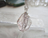 Harlequin Quartz Lepidocrocite Crystal Gemstone Pendant Necklace