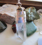 Green Light Up Natural Quartz Crystal Pendant Necklace