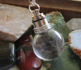 Red LED Light Up Quartz Crystal Ball Fire Elemental Pendant