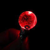 Red LED Light Up Quartz Crystal Ball Fire Elemental Pendant